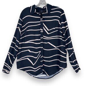 C/MEO Collective‎ Shirt XS Striped Button Down Collar Long Sleeve Blouse Shirt